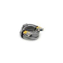 Кабель мультимедийный VGA M to VGA M 5.0m 1080P grey-yellow Merlion (YT-VGA(M)/(M)3+6GR-5m)