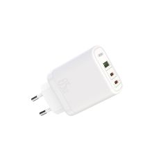 Зарядний пристрій XO 2xUSB-C PD65W + 1xUSB 45W white (СE04-WH)