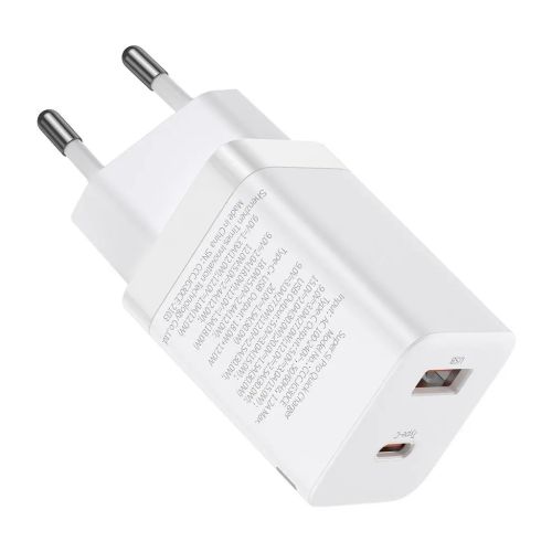 Зарядное устройство Baseus 1xUSB-C 30W + 1xUSB white (CCSUPP-E02)