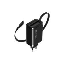 Зарядное устройство Canyon 1xUSB-C PD65W + 1xUSB QC3.0 + cable USB-C to USB-C black (CNS-CURC65ACB)