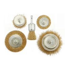 Щетка для электроинструмента Tolsen 5 шт, гофрированная латунированная проволока 0.3 мм (77553)