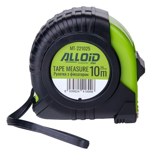 Рулетка Alloid Base, з фіксатором, 10м×25мм (MT-221025)