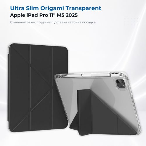 Чохол до планшета BeCover Ultra Slim Origami Transparent Apple iPad Pro 11 M5 2025 Black (715954)