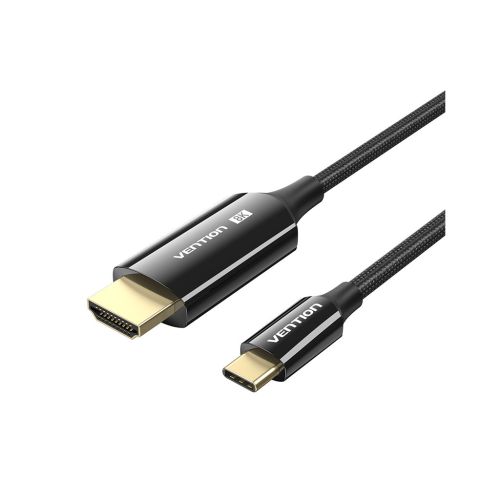 Кабель мультимедийный USB-C 3.1 to HDMI 1.8m 8K 60 Гц Zinc Alloy TPE Black Vention (CRCBAC)