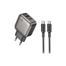 Зарядное устройство BOROFONE BAS55A Absolute 1xUSB-C PD30W + 1xUSB QC3.0 + cable USB-C to USB-C Black (6941991116254)