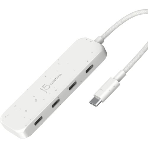 Концентратор J5create USB-C to 4xUSB-C 3.2 10Gbps white (JCH345EW-N)