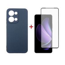 Чехол для мобильного телефона Dengos Oppo Reno13 5G Carbon+glass Blue (DG-KM-177)