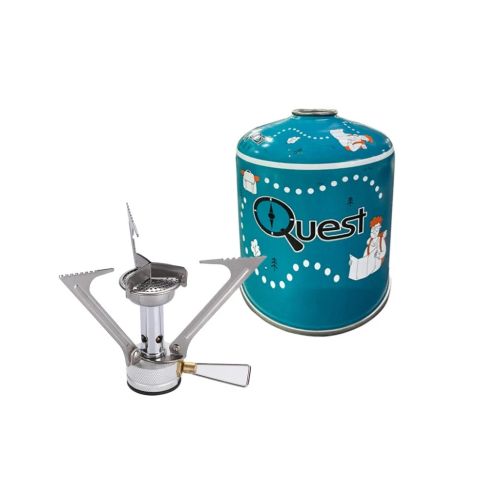 Пальник BRS Набір BRS-1 складний + балон різьбовий бутановий Quest, 450гр (BRS-1Q-G450)
