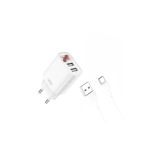 Зарядний пристрій XO L95 (2USB/2.4A) + USB - Type-C White (XO-L95-T)