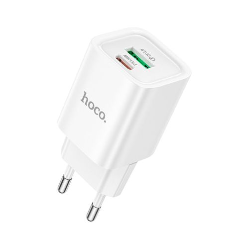 Зарядное устройство HOCO C149A Charm 1xUSB-C PD30W + 1xUSB QC3.0 White (6942007630337)
