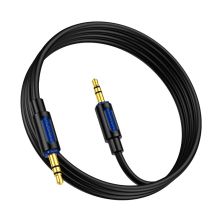 Кабель мультимедійний 3.5mm M to 3.5mm M 1.0m silicone BL20 black BOROFONE (6941991114373)