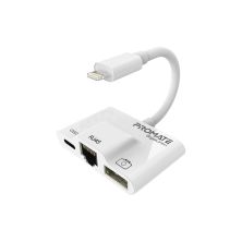 Адаптер Lightning to RJ45 Ethernet + USB 3.0 OTG + Lightning Promate (gigalink-i.white) Адаптер Lightning to RJ45 Ethernet + USB 3.0 OTG + Lightning Promate (gigalink-i.white)