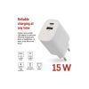 Зарядний пристрій EMOS V02B15 1xUSB-A + 1xUSB-C 15W GaN (V02B15) - Зображення 2