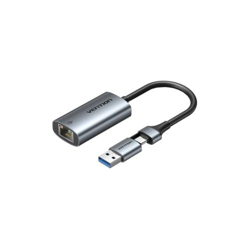 Перехідник USB-C to RJ45 Ethernet 1000Mbps gray VENTION (CFQHB)