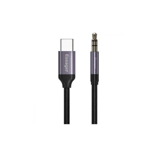 Кабель мультимедийный USB-C to 3.5mm M 1.0m gray Essager (EZJE02-0G)