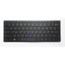Клавиатура ноутбука Toshiba Tecra X40-D Series черная с черной рамкой с ТП с подсветкой (A46165)