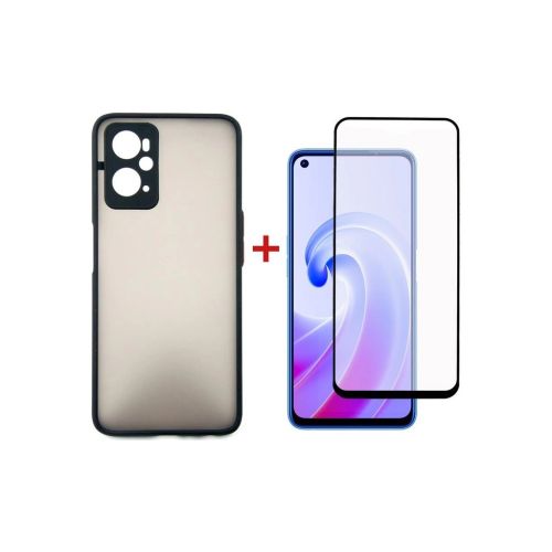 Чехол для мобильного телефона Dengos Kit for OPPO A76 case + glass (Black) (DG-KM-37)