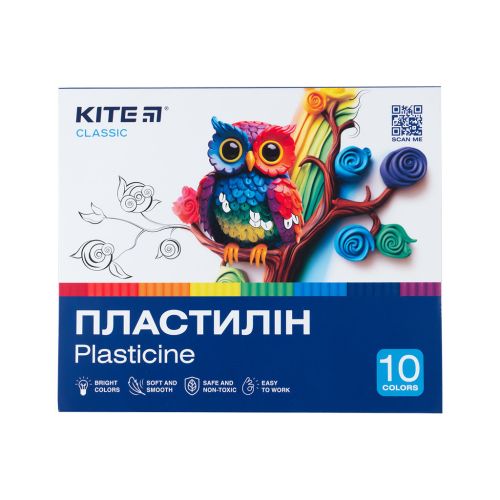 Пластилин Kite Classic 10 цветов, 200 г (K-084)