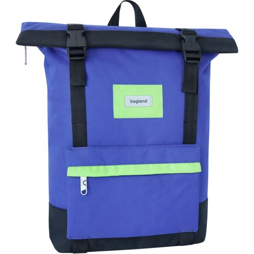 Рюкзак для ноутбука Bagland 15 Holder 25L, roll top, 0051666, blue/black (1065919121)