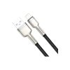 Дата кабель USB 2.0 AM to Lightning 1.0m Cafule Metal 2.4A black Baseus (CALJK-A01) - Зображення 1