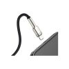 Дата кабель USB 2.0 AM to Lightning 1.0m Cafule Metal 2.4A black Baseus (CALJK-A01) - Зображення 3