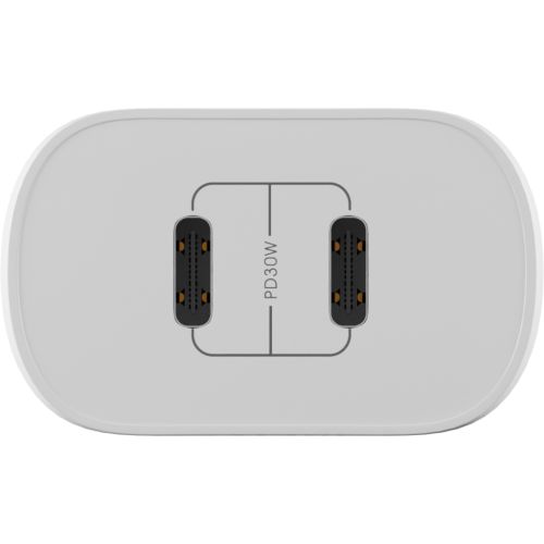 Зарядний пристрій Globex 2xUSB-C 30W FastPower white (30WCC)
