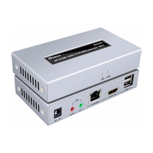 Адаптер HDMI extender 100m UHD 4K/60Hz CAT5E/6 + USB 2.0 Dtech (DT-7051)