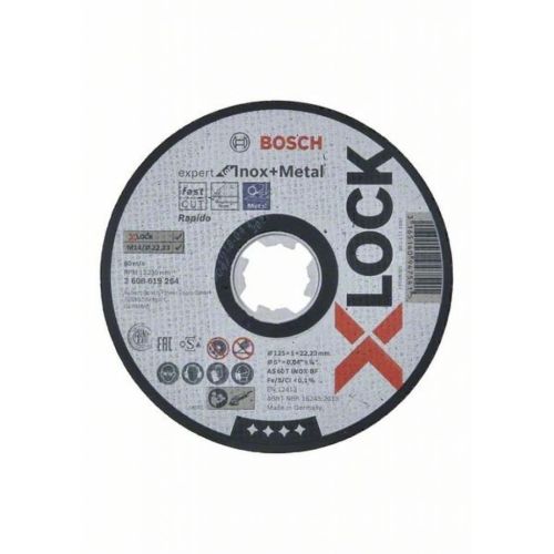 Круг отрезной Bosch X-LOCK Expert for Inox and Metal, 125x1.0x22.2мм (2.608.619.264)
