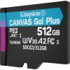 Карта пам'яті Kingston 512GB microSDXC class 10 UHS-I/U3 Canvas Go Plus (SDCG3/512GBSP) - Зображення 2