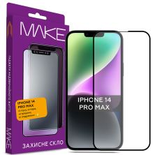 Стекло защитное MAKE Apple iPhone 14 Pro Max (MGF-AI14PM)