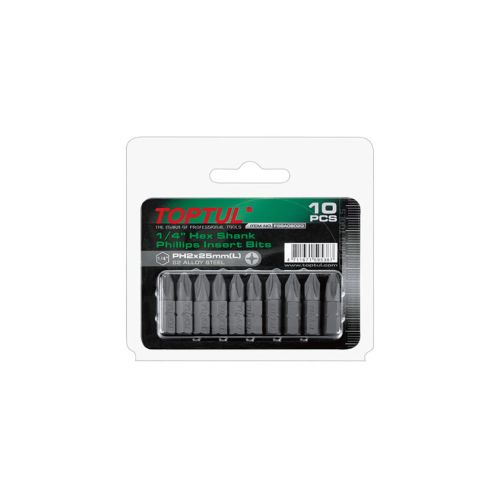 Набір біт Toptul 1/4 L25мм PH2 10шт. (FSBA0802G)