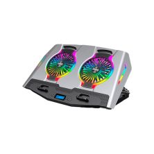 Подставка для ноутбука IceCoorel 10-18, 2*125mm 1400 RPM, 2*USB, + LCD display, 461x298x52mm, Silver (N9S)