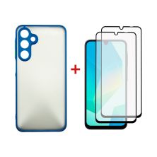 Чехол для мобильного телефона Dengos Samsung Galaxy A16 Matte + glass 2pcs (Blue) (DG-CTG2P-03)
