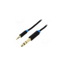 Кабель мультимедійний 3.5mm M to 6.35mm M 0.5m black Vention (BABBD)