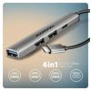 Концентратор AXAGON USB-C to 1xUSB-A 5Gbps + 2xUSB-A 480Mbps + 1xUSB-C 480Mbps 0.12m aluminum (HUE-STC) - Изображение 1