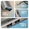 Концентратор AXAGON USB-C to 1xUSB-A 5Gbps + 2xUSB-A 480Mbps + 1xUSB-C 480Mbps 0.12m aluminum (HUE-STC) - Изображение 2