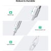 Дата кабель USB 2.0 AM to USB-C 0.25m 3A braided US288 white Ugreen (60129) - Зображення 2