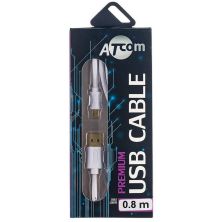 Дата кабель USB 2.0 AM to Micro 5P 0.8m white Atcom (16123)