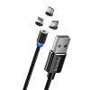 Дата кабель USB 3в1 (Lightning+MicroUSB+Type-C) Magnet only charge ColorWay (CW-CBUU020-BK) - Зображення 3