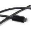 Дата кабель USB 2.0 AM to Lightning 0.2m black Dengos (NTK-L-SHRT-BLACK) - Зображення 1