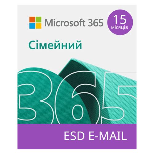 Офисное приложение Microsoft 365 Family 32/64 AllLngSub PKLic 15 місяців Online CEE Конверт (6GQ-01404-ESD)