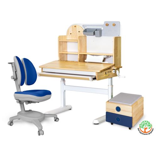 Парта с креслом Mealux Timberdesk S (парта+кресло+тумба) (BD-685 S+ box BD 920-2 BL+Y-115 DGB)