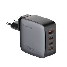 Зарядное устройство ColorWay Power Delivery GaN (USB-A + 3USB TYPE-C) (100W) (CW-CHS047PD-BK)