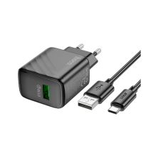 Зарядний пристрій HOCO CS21A Rich USB QC3.0 + cable USB to USB-C Black (6942007609906) Зарядний пристрій HOCO CS21A Rich USB QC3.0 + cable USB to USB-C Black (6942007609906)