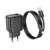 Зарядное устройство HOCO CS21A Rich USB QC3.0 + cable USB to USB-C Black (6942007609906) - Изображение 3