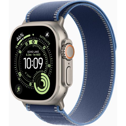 Смарт-часы Apple Watch Ultra 3 GPS + Cellular 49mm Natural Titanium Case with Blue/Bright Blue Trail Loop - M/L (MEWU4QP/A)