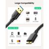 Дата кабель USB 3.0 AM to Micro B 1.0m US130 black Ugreen (10841) - Зображення 1