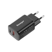 Зарядное устройство Essager 1xUSB + 1xUSB-C PD30W black (ECTPQS-ZTB01) Зарядное устройство Essager 1xUSB + 1xUSB-C PD30W black (ECTPQS-ZTB01)