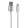 Дата кабель USB 2.0 AM to Lightning 1m nylon silver Vinga (VCPDCLNB1S) - Зображення 1