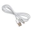 Дата кабель USB 2.0 AM to Lightning 1m nylon silver Vinga (VCPDCLNB1S) - Зображення 2